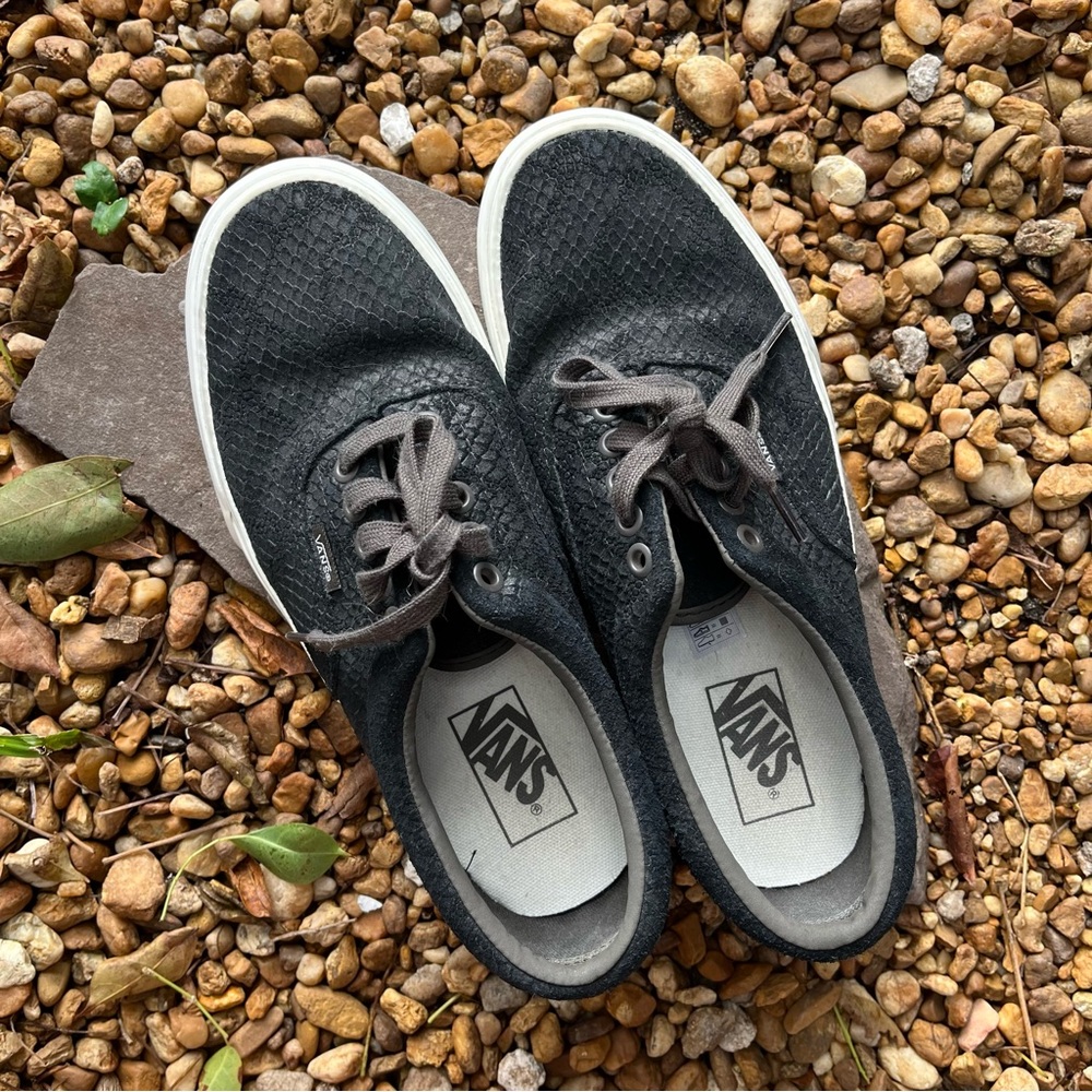 Vans Platform Sneakers, Black Snake Print. W. 8.5/ M 7